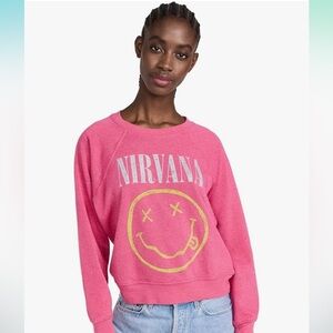 NWT Daydreamer 'Nirvana' Raglan Sleeve Sweatshirt - Hot Pink (Women's Small)